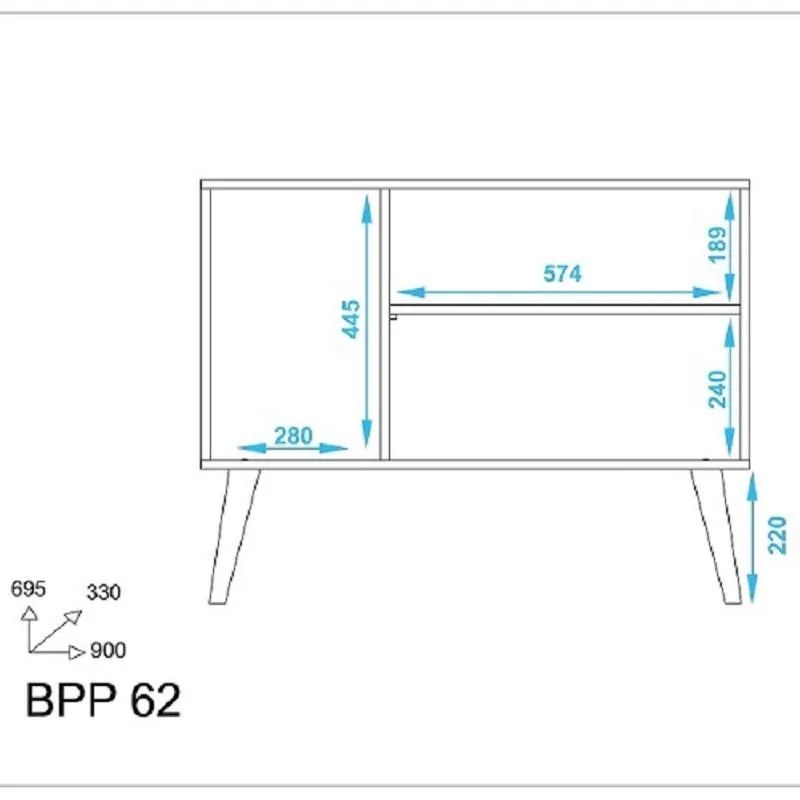 Armário Buffet Balcão Branco 3 Portas Com Pés Palito