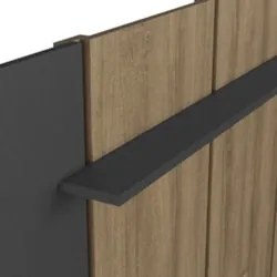 Estante Painel TV 75 Pol com LED 200cm Dolphin Mel/Grafite A05 - Mpoze
