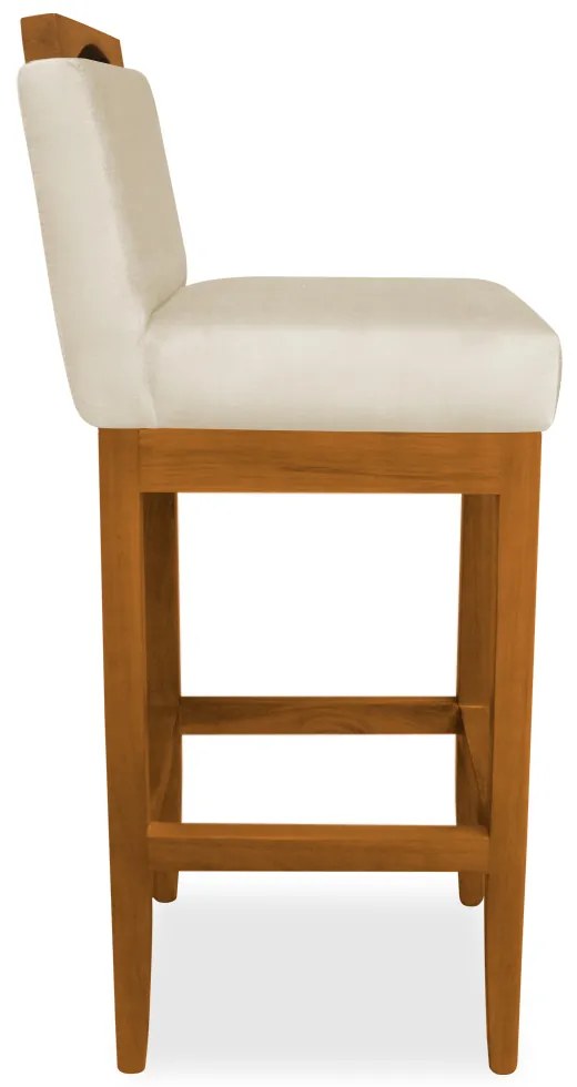 Banqueta Decorativa Elis Veludo Bege