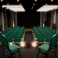 Cadeira Hoteleira Auditório Empilhável Linho Z33 Verde - Mpozenato
