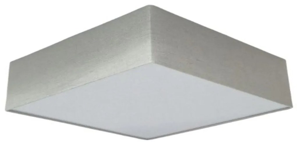 Plafon Quadrado Md-3052 Cúpula em Tecido 60x60x15cm Rústico Cinza - Bivolt