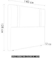 Cabeceira Cama Box Casal 140cm Estofada Glory Linho Marrom Z04 - Mpoze