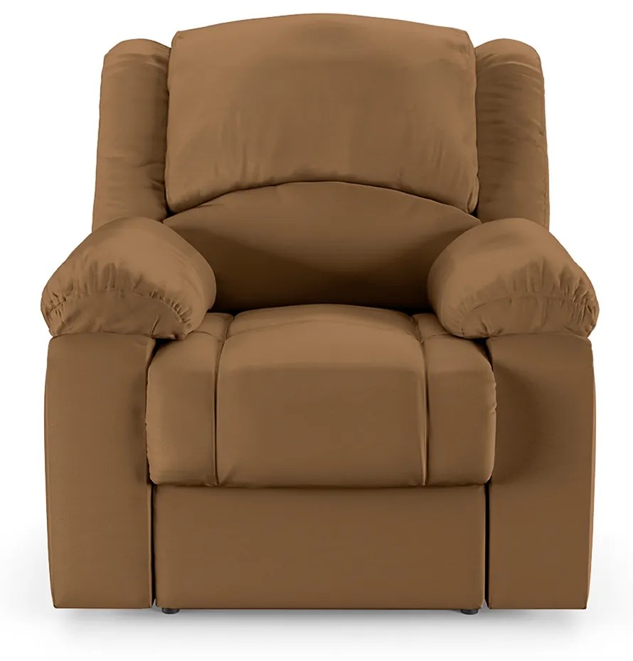 Poltrona do Papai Reclinável Sala de Cinema Madrid Power Touch Massagem USB PU Caramelo  G23