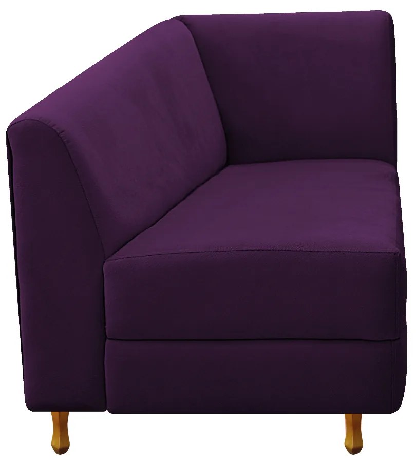 Recamier Valéria 140cm Lado Esquerdo Suede Roxo - ADJ Decor