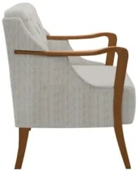 Poltrona Decorativa para Sala de Estar Capitonê Lapa Z32 Linho Cru - M