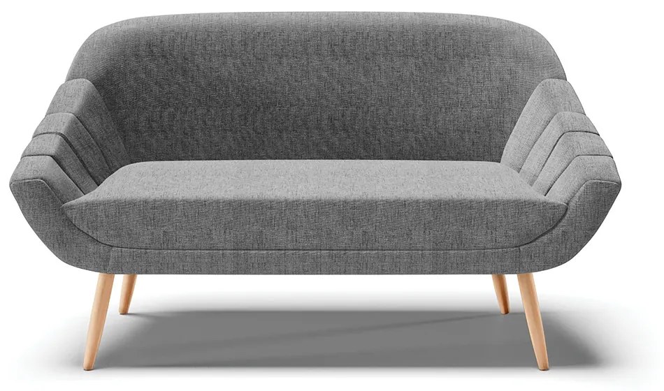 Namoradeira 02 Lugares Giovana Linho Grafite A26 Pés Palito Natural - Indo Decorar