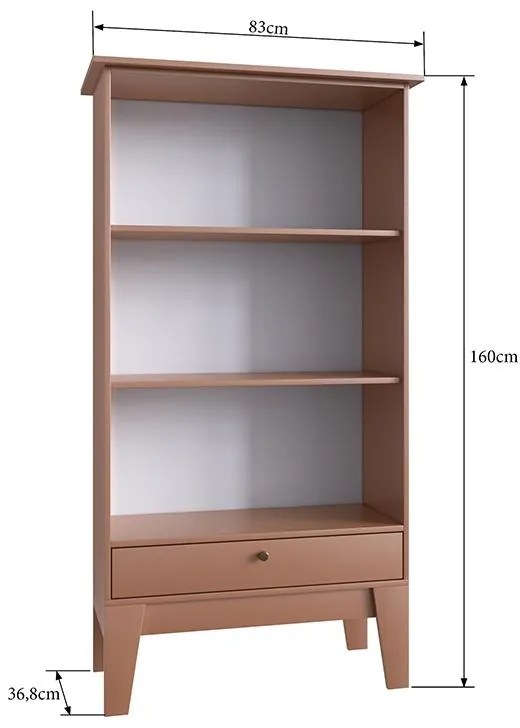 Buffet Cristaleira Retro Com 3 Prateleiras 1 Porta - Ceramic