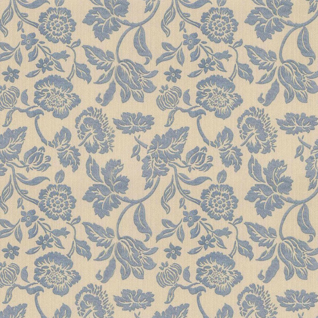 Adesivo floral linho bege e azul