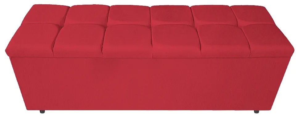 Calçadeira Estofada Manchester 195 cm King Size Suede Vermelho - ADJ Decor