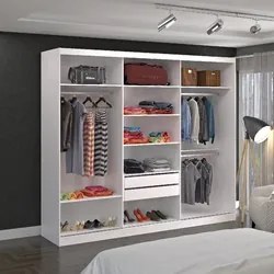 Guarda Roupa Casal 264cm 3 Portas de Correr 3 Espelhos Winter F04 Bran