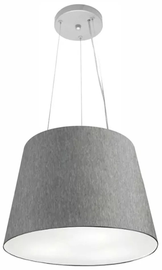 Lustre Pendente Cone Md-4152 Cúpula em Tecido 30/40x30cm Rustico Cinza - Bivolt