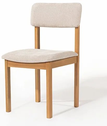 Cadeira Luna Encosto e Assento Bege Base Verniz Mel - 78486 Sun House