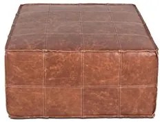 Puff Quadrado Decorativo Sala de Estar Living Lira L07 Couro Camel - M