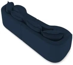 Sofá 3 Lugares 230cm Orgânico Quito Z08 Veludo Azul Marinho - Mpozenat