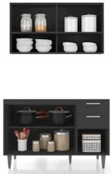 Armário de Cozinha CP01 Para Pia 120cm Pérola Z34 Preto - Mpozenat