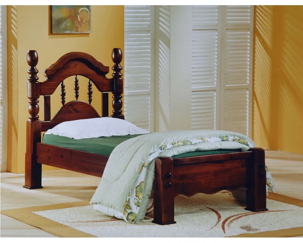 Cama de Solteiro Colonial Peseira Baixa Domus Móveis