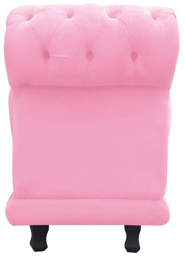 Kit 02 Recamier Barcelona Namoradeira Calçadeira Suede Rosa Bebê - D'Rossi