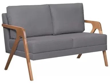 Namoradeira Decorativa Mona luxo Madeira Maciça Linho Cinza