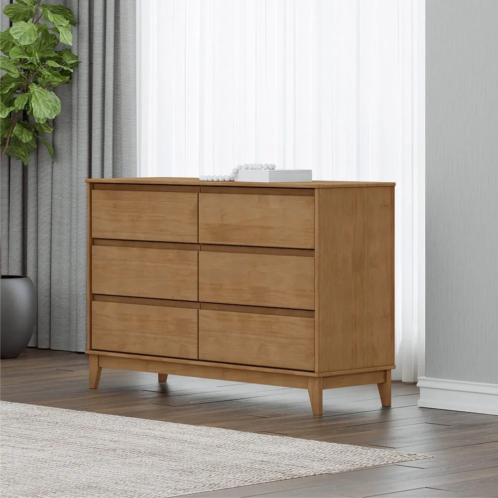 Cômoda Decorativa MDF 6 Gavetas Cullen Freijó - G74 - Gran Belo