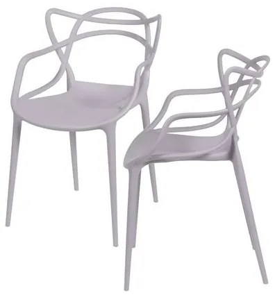 Kit com 2 Cadeiras Master Allegra Polipropileno na Cor Fendi - 64736 Sun House