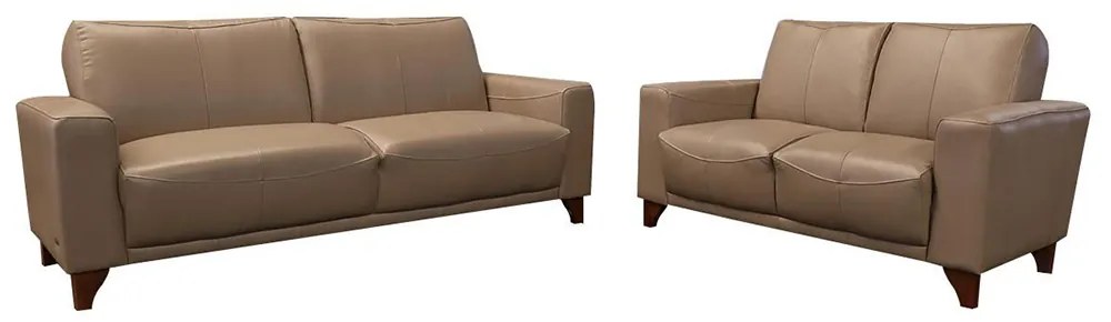 Conjunto Sofá de Couro Luzzy 3 e 2 Lugares Mempra Estofados -