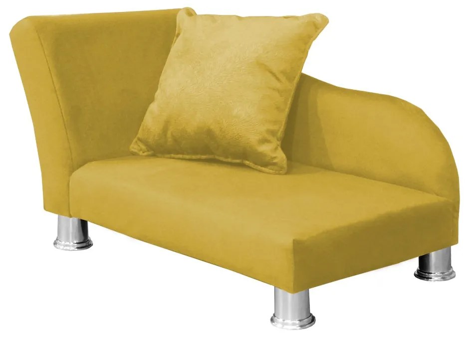Divã Cama Pet Luxo para Cães E Gatos Elegante Confortável Suede Amarelo
