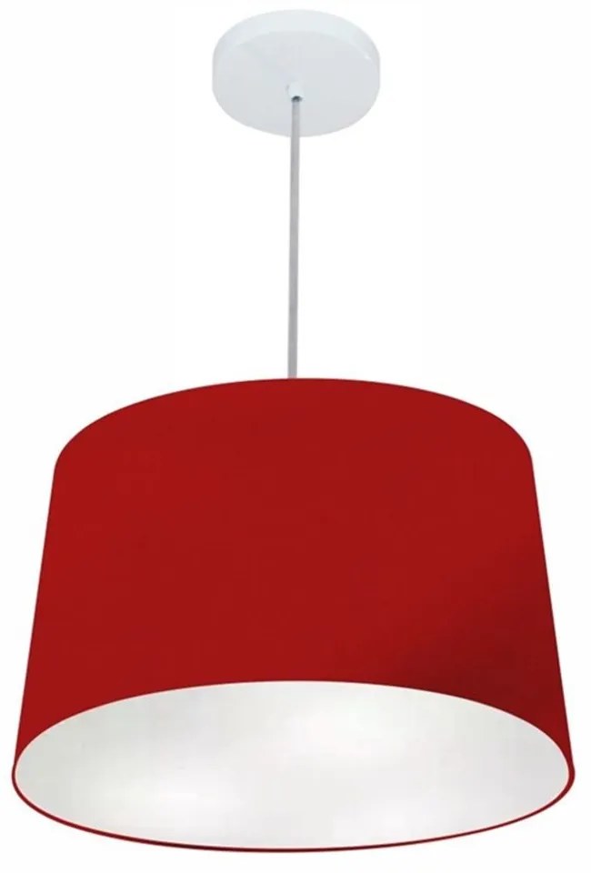 Lustre Pendente Cone Md-4156 Cúpula em Tecido 30/45x40cm Bordo - Bivolt