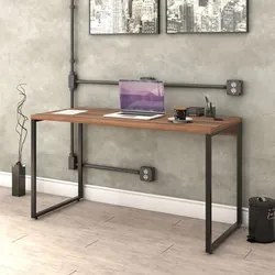 Kit 2 Mesas de Escritório Office 135cm Estilo Industrial Prisma C08 No