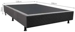 Base Box para Cama Viúva 128x188cm Liz S05 Suede Bordado Cinza - Mpoze