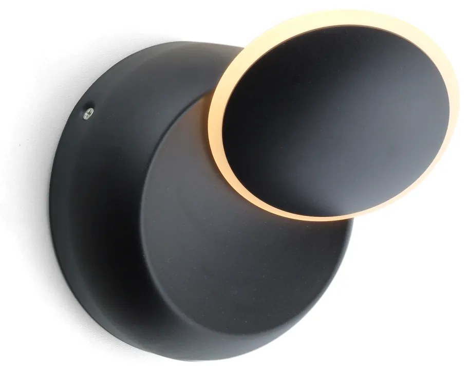 Arandela Moon Ø14Cm Led 5W 3000K Bivolt / Preto |S&l Iluminação 2004/1... (Preto)