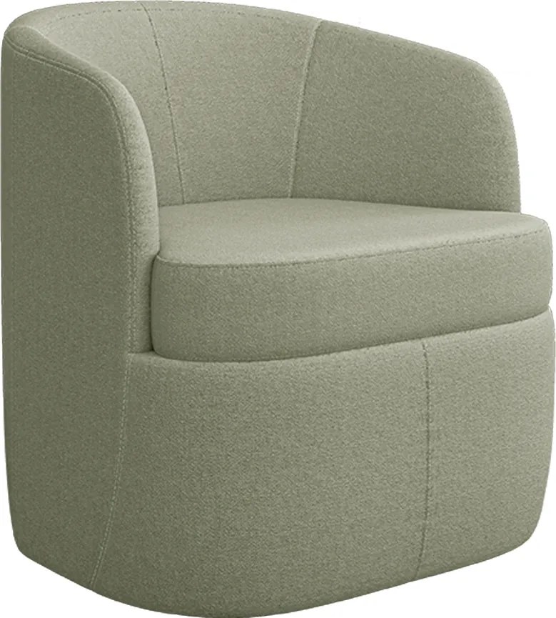 Poltrona Decorativa Design Moderno Bel Sala de Estar Base Giratória Bouclê Verde Oliva G33 - Gran Belo