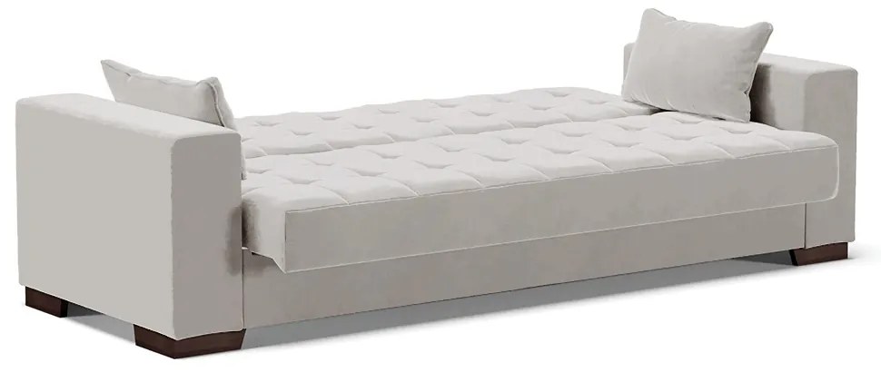 Sofá Cama Casal 3 Lugares 210cm Lisboa Veludo Cinza  D03 - D'Rossi