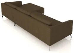 Sofá 5 Lugares 366cm Com Chaise Direito Eko Couro Capuccino Z55 - Mpoz