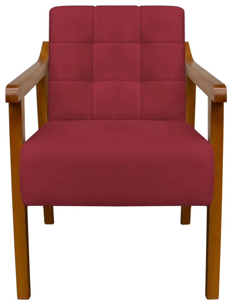 Poltrona Decorativa Vênus Veludo Vermelho