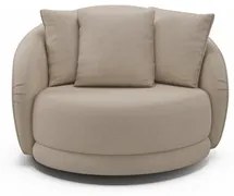 Poltrona Decorativa Giratória para Sala 122cm Kaly M22 Linho Cru - Mpo