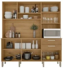 Armário de Cozinha Compacta 180cm Turim Plus Freijó/Supremo Z06 - Mpoz