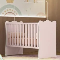 Berço Simples Para Colchão 130x60 Com Rodízios Doce Sonho Branco - Qmo