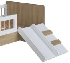 Cama Infantil Com Escorregador Lumiar C06 Aveiro/Branco - Mpozenato