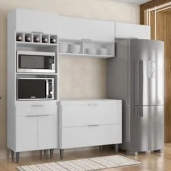 Armário de Cozinha CP04 Para Pia 100cm Pérola Z34 Branco    - Mpozenat