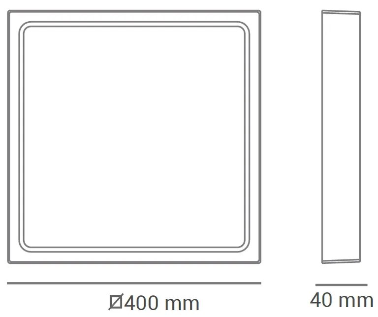 Luminária De Sobrepor Quadrado 30W 3000K Led Bivolt 40X40X4Cm Plafon |... (Branco)