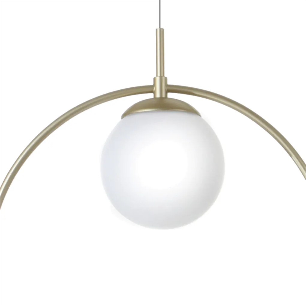 Pendente Cerchio 50,5X12X38Cm Metal Alumínio E Globo Ø12Cm 01Xg9 - Old... (ROSE FOSCO / COBRE BRILHO)