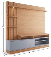 Estante Home Theater para TV até 65 Pol. Maceió Freijó/Cinza Fosco - C