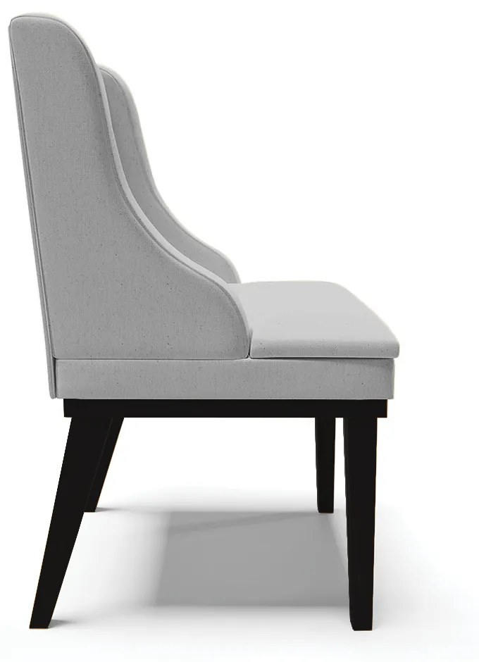 Cadeira de Jantar Liz Linho Base Fixa Madeira Preto D03 - D'Rossi - A05 Cinza