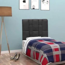 Cabeceira Painel Cama Box Solteiro 90cm Carla Corano D05 Preto - Mpoze