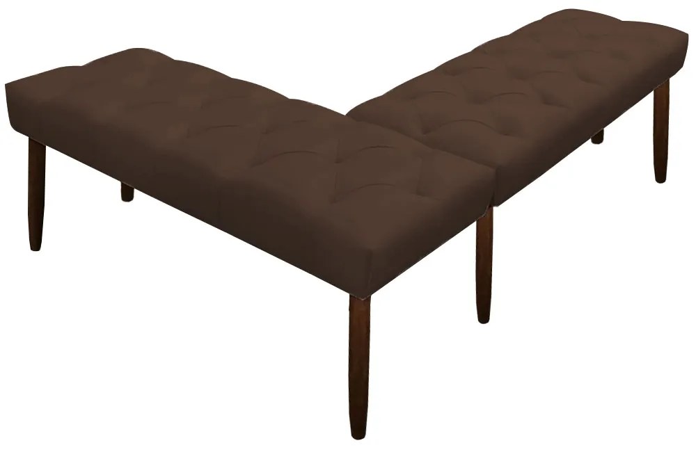 Banco de Canto Estofado Sira Suede Pés Palito Castanho C05 - D'Rossi - Marrom