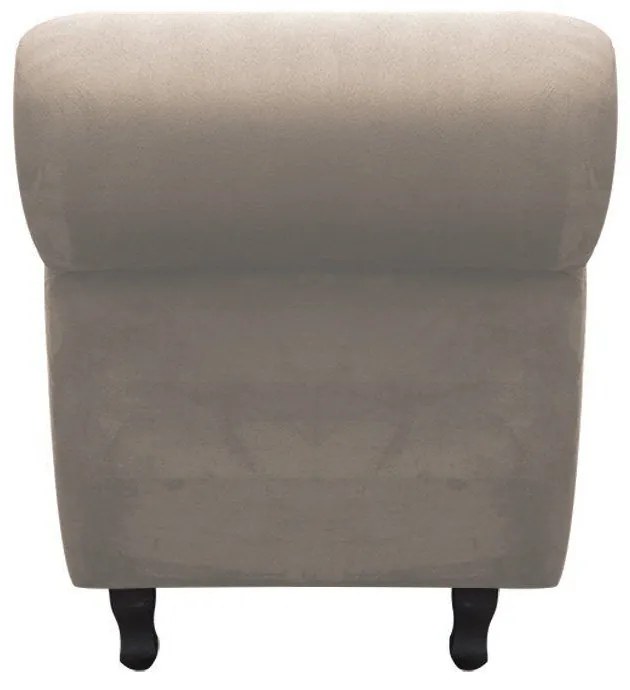 Recamier com Baú Itália Namoradeira Calçadeira Suede Bege - D'Rossi