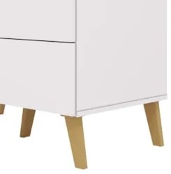 Cômoda Para Quarto 91cm 5 Gavetas Ibiza Flex Branco/Camarim - Vila Ric