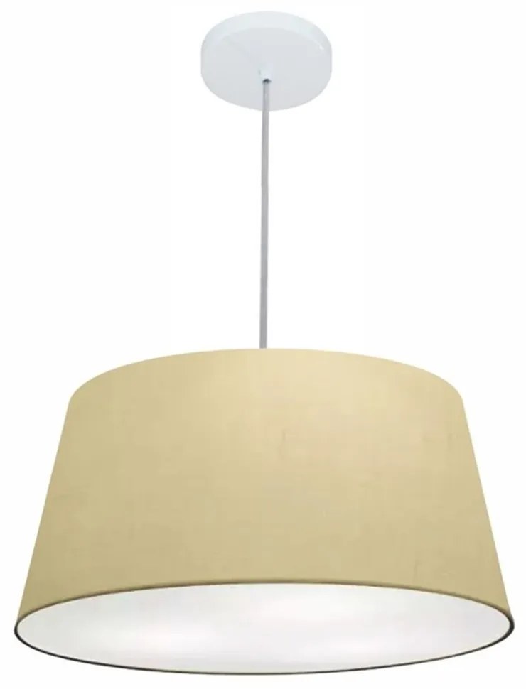 Lustre Pendente Cone Md-4050 Cúpula em Tecido 21/50x40cm Algodão Crú - Bivolt