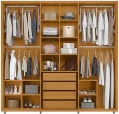 Guarda Roupa Casal 250cm Com 6 Portas Vibe Off/Cinamomo Z10 - Mpozenat