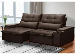 Sofá Retrátil Reclinável 3 Lugares 230cm Moritz F05 Veludo Marrom - Mp